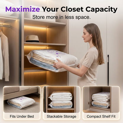 Instantly Free Up Closet Space Press & Compress Storage Bags