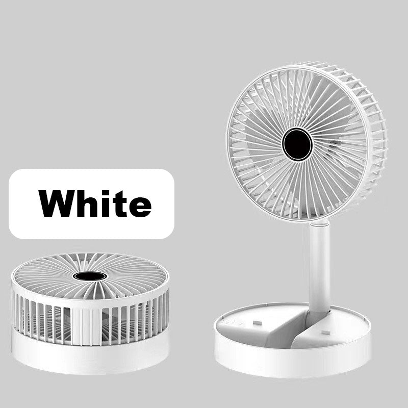 Telescopic Folding USB Charging Fan Adjustable height, quiet operation & portable perfect for desk, travel or outdoor use