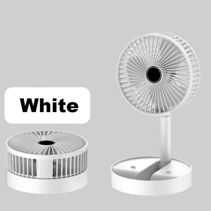 Telescopic Folding USB Charging Fan Adjustable height, quiet operation & portable perfect for desk, travel or outdoor use