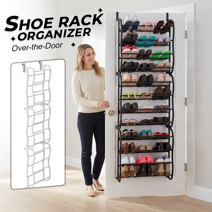 Over-the-Door Shoe Rack Organizer 24 pockets & tool-free install Fits standard doors, holds up to 24 pairs perfect for entryway or closet