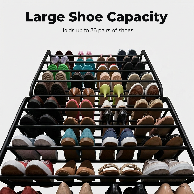 Over-the-Door Shoe Rack Organizer 24 pockets & tool-free install Fits standard doors, holds up to 24 pairs perfect for entryway or closet