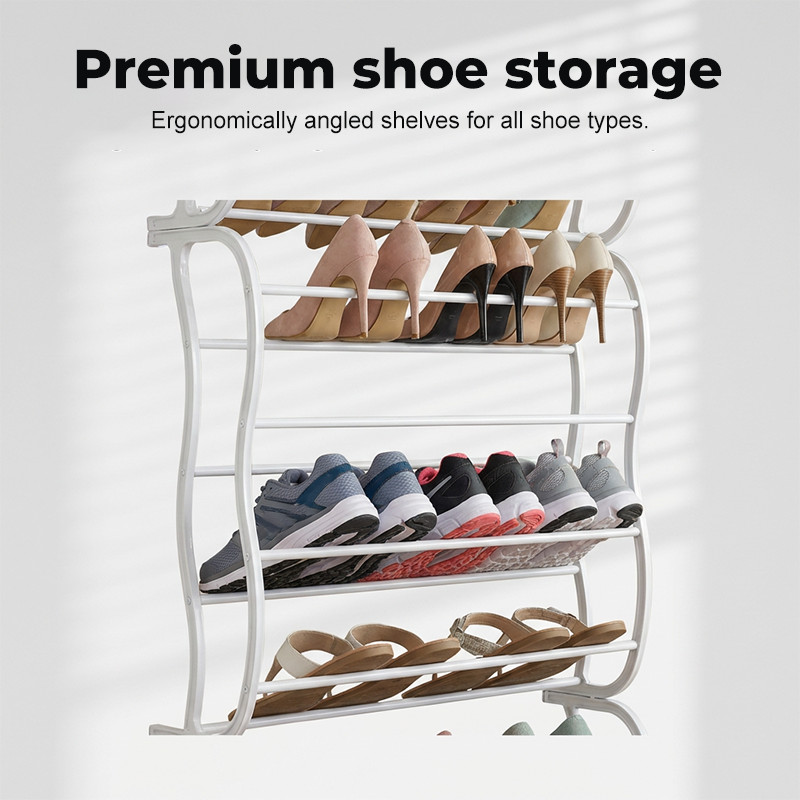 Over-the-Door Shoe Rack Organizer 24 pockets & tool-free install Fits standard doors, holds up to 24 pairs perfect for entryway or closet