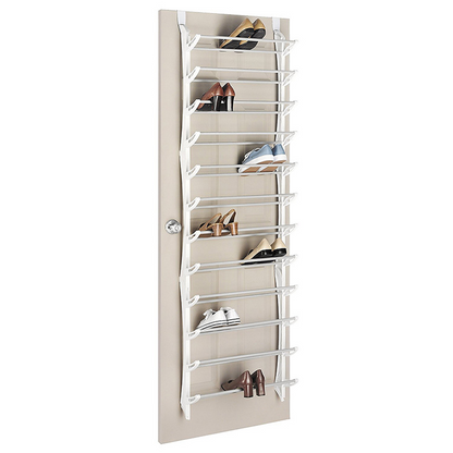 Over-the-Door Shoe Rack Organizer 24 pockets & tool-free install Fits standard doors, holds up to 24 pairs perfect for entryway or closet