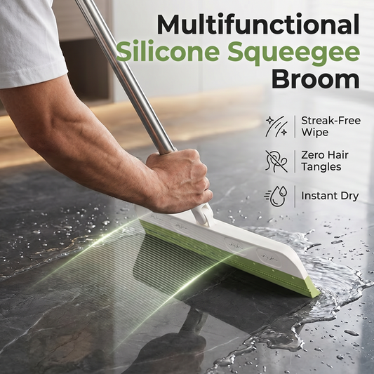 Rotating Silicone Floor Squeegee Broom