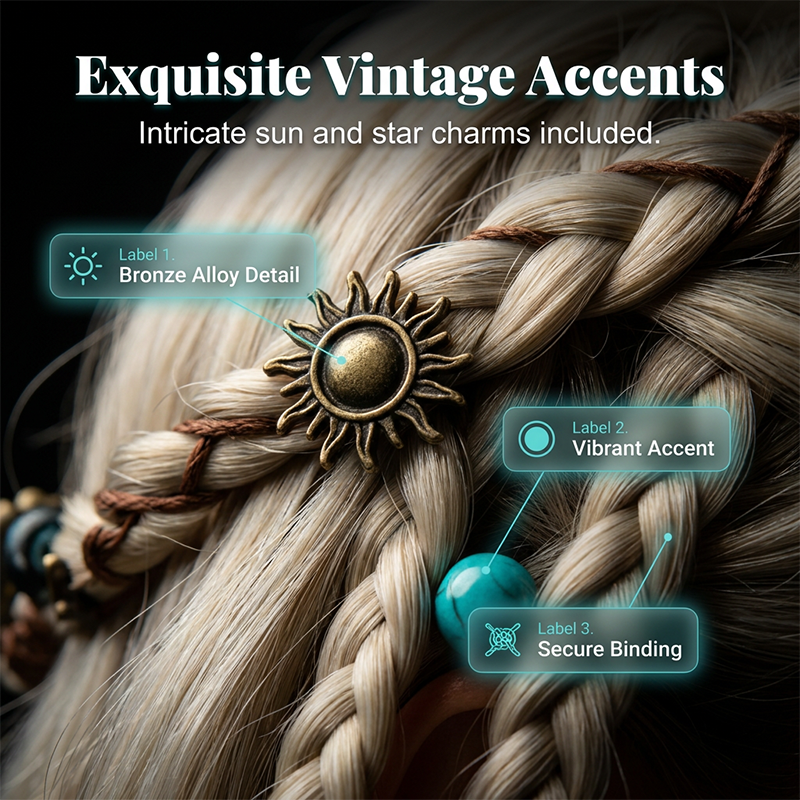 Maillard Style Pre-Braided Hair Extensions Bohemian Braids, Metallic Accents, Festival Ready