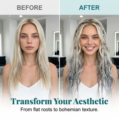 Maillard Style Pre-Braided Hair Extensions Bohemian Braids, Metallic Accents, Festival Ready