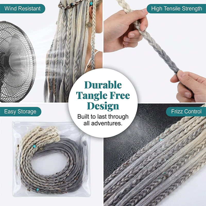 Maillard Style Pre-Braided Hair Extensions Bohemian Braids, Metallic Accents, Festival Ready