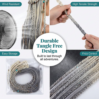 Maillard Style Pre-Braided Hair Extensions Bohemian Braids, Metallic Accents, Festival Ready