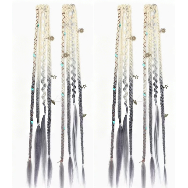 Maillard Style Pre-Braided Hair Extensions Bohemian Braids, Metallic Accents, Festival Ready