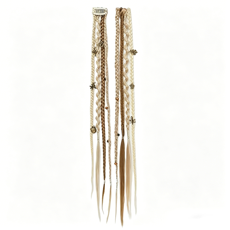 Maillard Style Pre-Braided Hair Extensions Bohemian Braids, Metallic Accents, Festival Ready