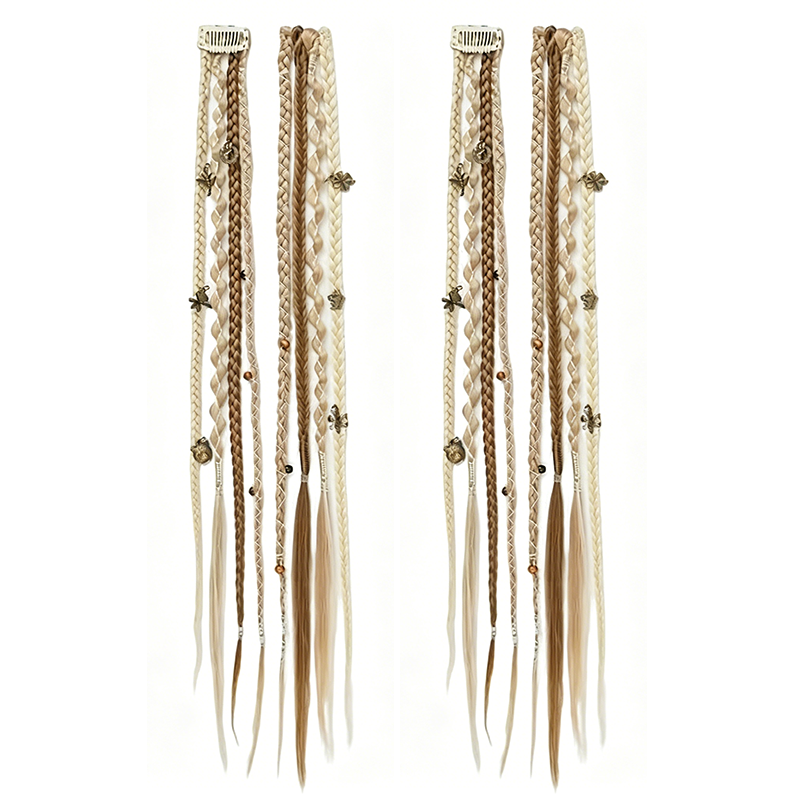 Maillard Style Pre-Braided Hair Extensions Bohemian Braids, Metallic Accents, Festival Ready
