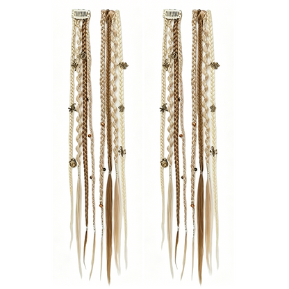 Maillard Style Pre-Braided Hair Extensions Bohemian Braids, Metallic Accents, Festival Ready