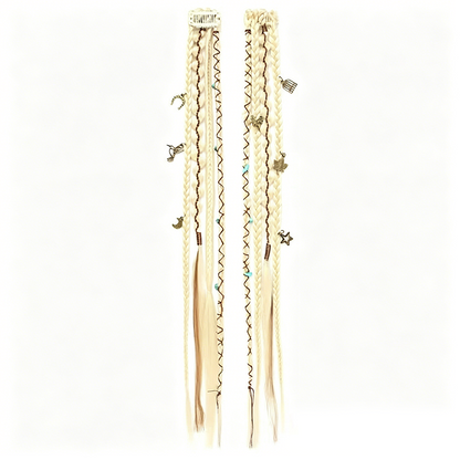 Maillard Style Pre-Braided Hair Extensions Bohemian Braids, Metallic Accents, Festival Ready