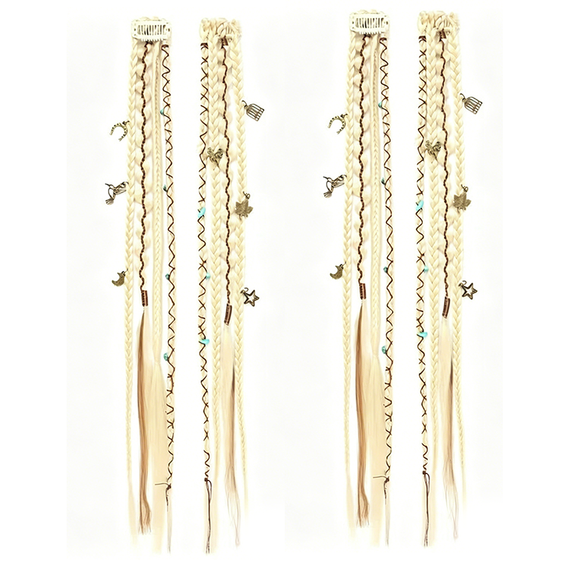 Maillard Style Pre-Braided Hair Extensions Bohemian Braids, Metallic Accents, Festival Ready