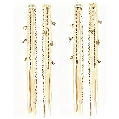 Maillard Style Pre-Braided Hair Extensions Bohemian Braids, Metallic Accents, Festival Ready