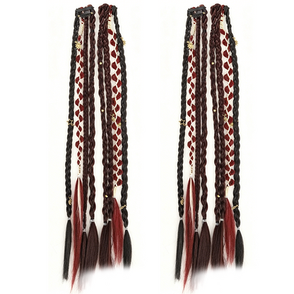 Maillard Style Pre-Braided Hair Extensions Bohemian Braids, Metallic Accents, Festival Ready