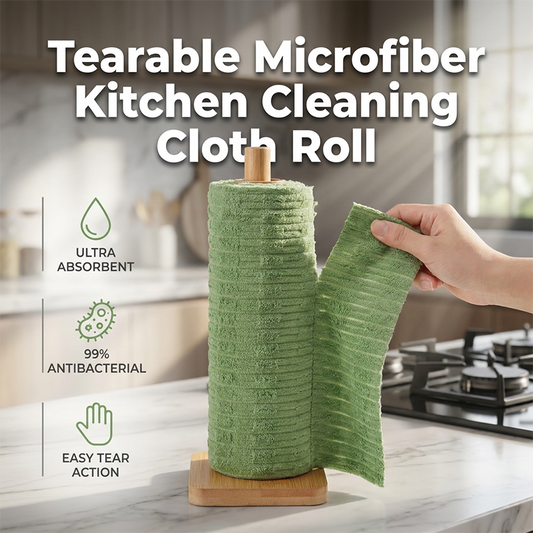 Disposable Tear-Off Cleaning Cloth Roll Thickened Microfiber, Ultra Absorbent & Heavy Grease Removal