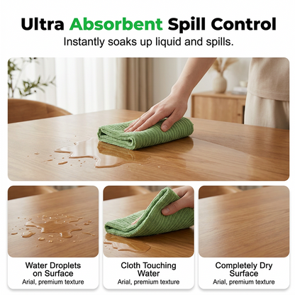 Disposable Tear-Off Cleaning Cloth Roll Thickened Microfiber, Ultra Absorbent & Heavy Grease Removal