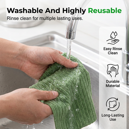 Disposable Tear-Off Cleaning Cloth Roll Thickened Microfiber, Ultra Absorbent & Heavy Grease Removal