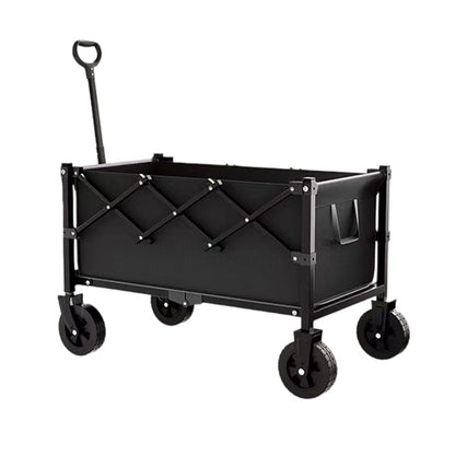 Heavy Duty Collapsible Wagon Cart All-Terrain Wheels, 130L Large Capacity, 1-Second Quick Fold