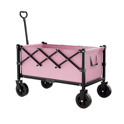 Heavy Duty Collapsible Wagon Cart All-Terrain Wheels, 130L Large Capacity, 1-Second Quick Fold