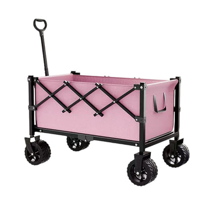 Heavy Duty Collapsible Wagon Cart All-Terrain Wheels, 130L Large Capacity, 1-Second Quick Fold