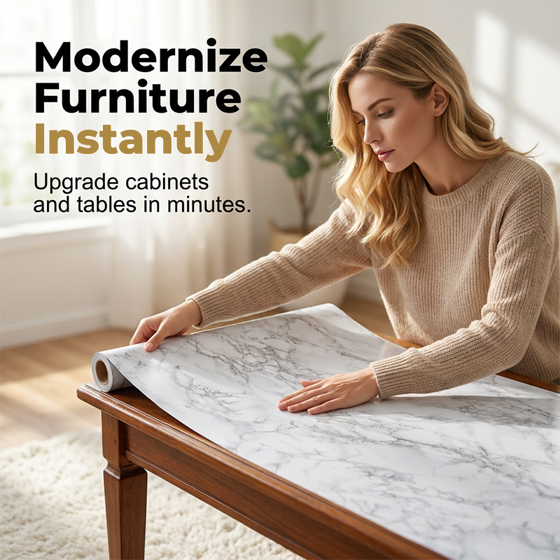 Self-Adhesive Faux Marble Wallpaper Roll Give Your Home A Luxury Makeover In Minutes