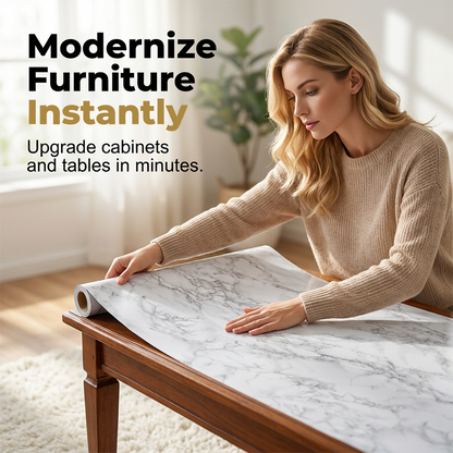 Self-Adhesive Faux Marble Wallpaper Roll Give Your Home A Luxury Makeover In Minutes