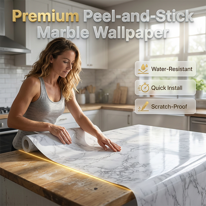 Self-Adhesive Faux Marble Wallpaper Roll Give Your Home A Luxury Makeover In Minutes