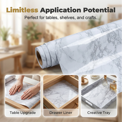 Self-Adhesive Faux Marble Wallpaper Roll Give Your Home A Luxury Makeover In Minutes