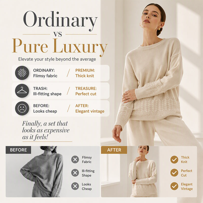 Women's Round-Neck Cable-Knit Loose-Fitting, Breathable Sweater