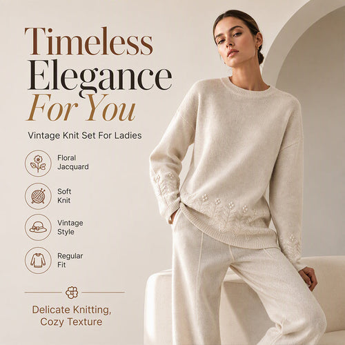 Women's Round-Neck Cable-Knit Loose-Fitting, Breathable Sweater