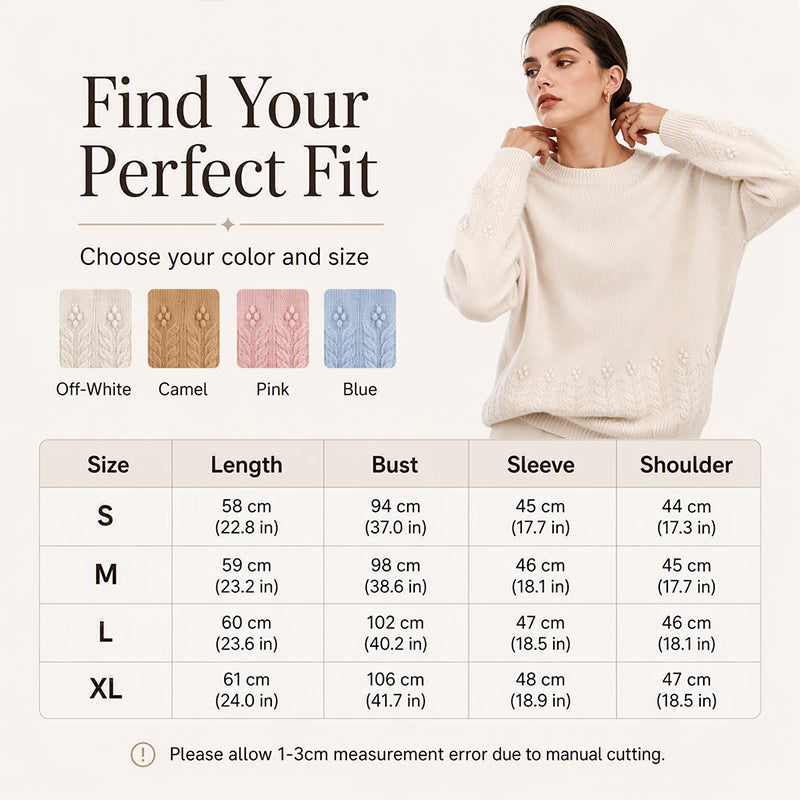 Women's Round-Neck Cable-Knit Loose-Fitting, Breathable Sweater