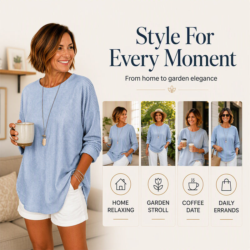 Women's Casual Striped Long-Sleeve Top