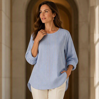 Women's Casual Striped Long-Sleeve Top