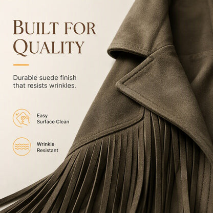 Women's Casual Long Sleeve Fringe Jacket