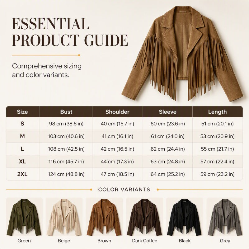 Women's Casual Long Sleeve Fringe Jacket