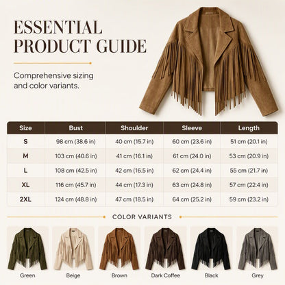 Women's Casual Long Sleeve Fringe Jacket