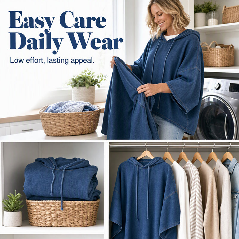 Women's Relaxed Hooded Denim Pullover