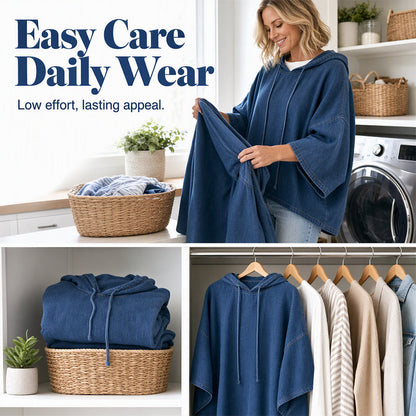 Women's Relaxed Hooded Denim Pullover