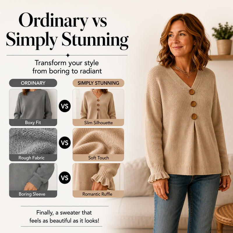 Women's Soft V-Neck Textured-Knit Sweater