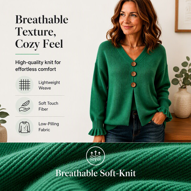 Women's Soft V-Neck Textured-Knit Sweater