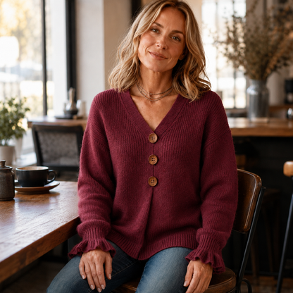 Women's Soft V-Neck Textured-Knit Sweater