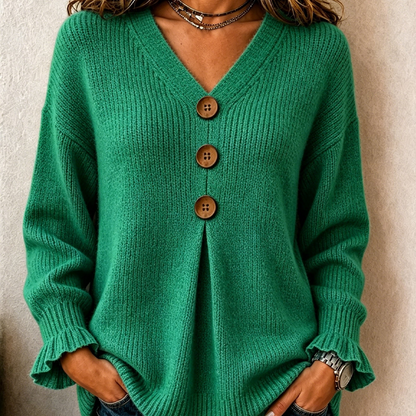 Women's Soft V-Neck Textured-Knit Sweater