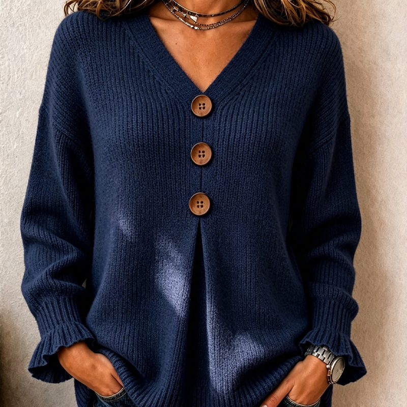 Women's Soft V-Neck Textured-Knit Sweater