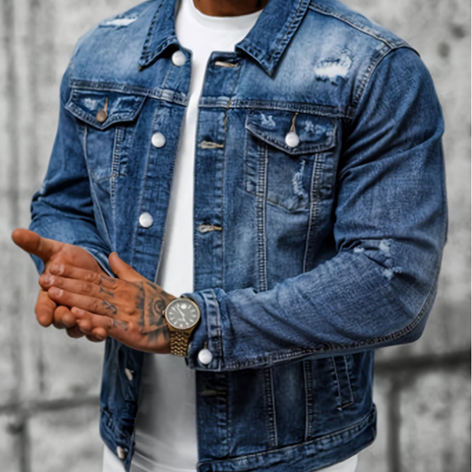 Men's Vintage-Wash Denim Jacket