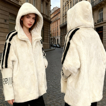 Women's Hooded Zip-Up Casual Coat