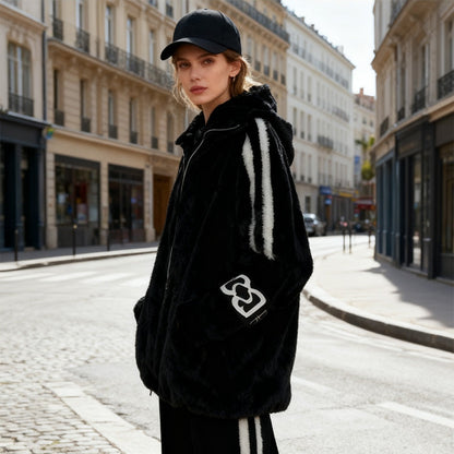Women's Hooded Zip-Up Casual Coat