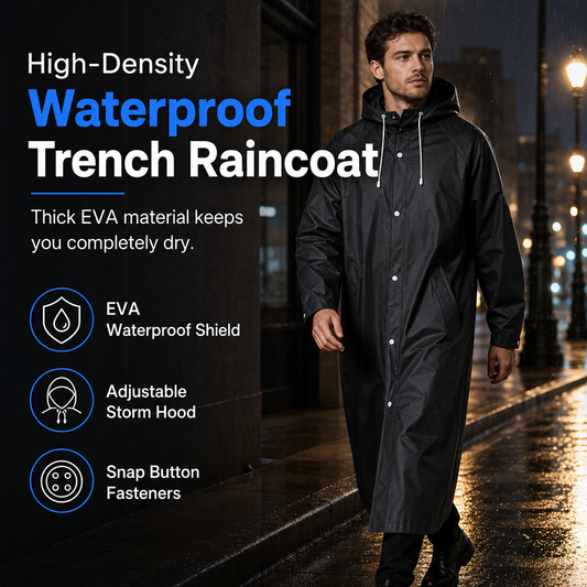 Long Hooded EVA Waterproof Raincoat Poncho