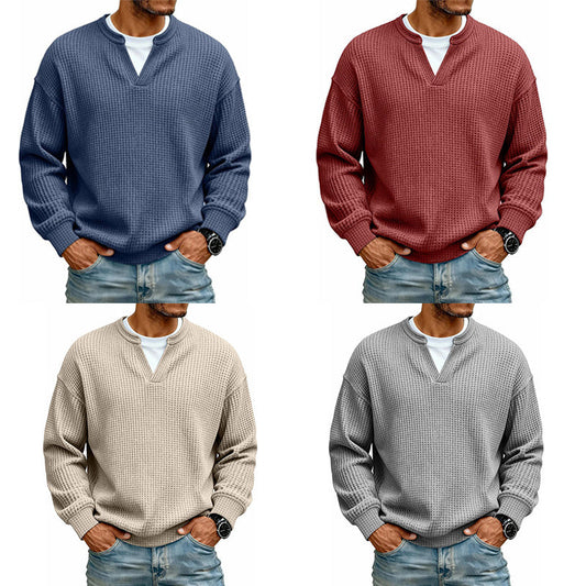 Men's Textured Waffle Layered-Look Long-Sleeve Tee